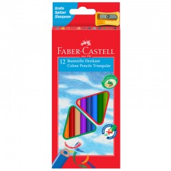 Карандаши цветные трехгранные c точилкой  12 цветов в картонном пенале, артикул 120523